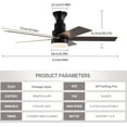 thumbnail image 5 of Miumaeov 44-Inch Ceiling Fan with LED Lights Remote Control, Reversible Silent DC Motor, 3 Colors Lighting Modes, 6 Fan Speeds, Timer, Vintage Industrial Style for Bedroom Living Room (Brown), 5 of 9