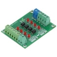 thumbnail image 1 of Optocoupler Isolation Board, Wide Application 24V to 5V 20KHz Limit Conversion Frequency Signal Converter Module 4 Channel PNP to NPN for DIY, 1 of 9