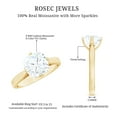 thumbnail image 5 of Rosec Jewels Moissanite Cushion Cut Engagement Ring 3 Carat - 8 mm Solitaire Ring - D-VS1 Quality Certified, 14K Yellow Gold, US 7.00, 5 of 6