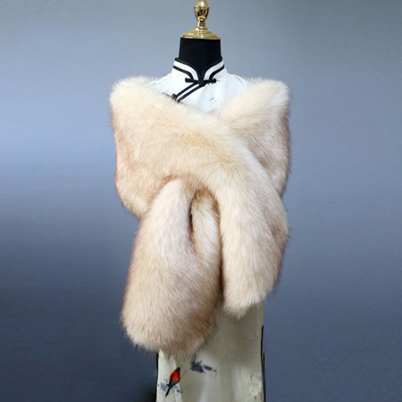 Faux Fur Shawl Wrap Stole Shrug Winter Bridal Wedding Cover Up