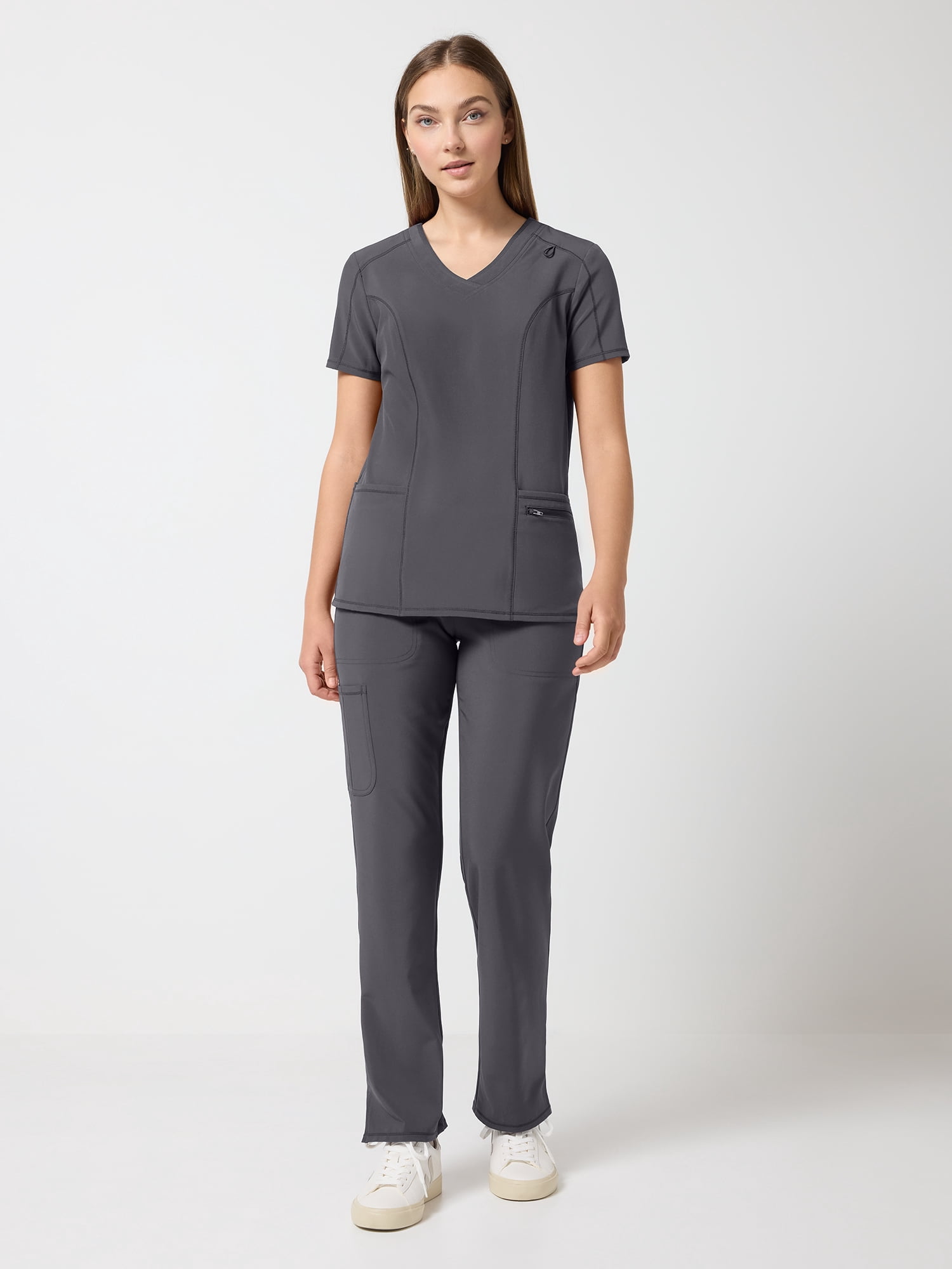 Scrubstar Performance Women’s Shaped Antimicrobial Mesh Panel V-Neck Scrub Top, Sizes XS–3XL
