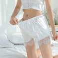 thumbnail image 2 of JFOPQVSM Satin Silk Shorts for Women Lace Floral Shorts Half Slip Pajama Bottoms Comfy Elastic Pettipants, 2 of 7