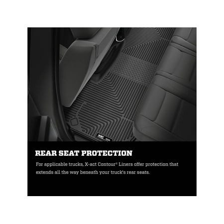 Husky Liners X-act Contour Floor Mats | Fits 2010 - 2024 Dodge Ram 1500 (19-24 Classic Body Only) 2010 - 2018 Dodge Ram 2500/3500 Crew Cab | 2nd Row, 1-pc Black - 53601