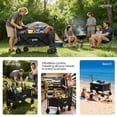 thumbnail image 6 of GVDV Collapsible Wagon Carts Foldable, 360lbs Heavy Duty Utility Folding Wagon with All-Terrain Wheels, Portable Beach, Camping, Shopping, Sports, Black, 6 of 10