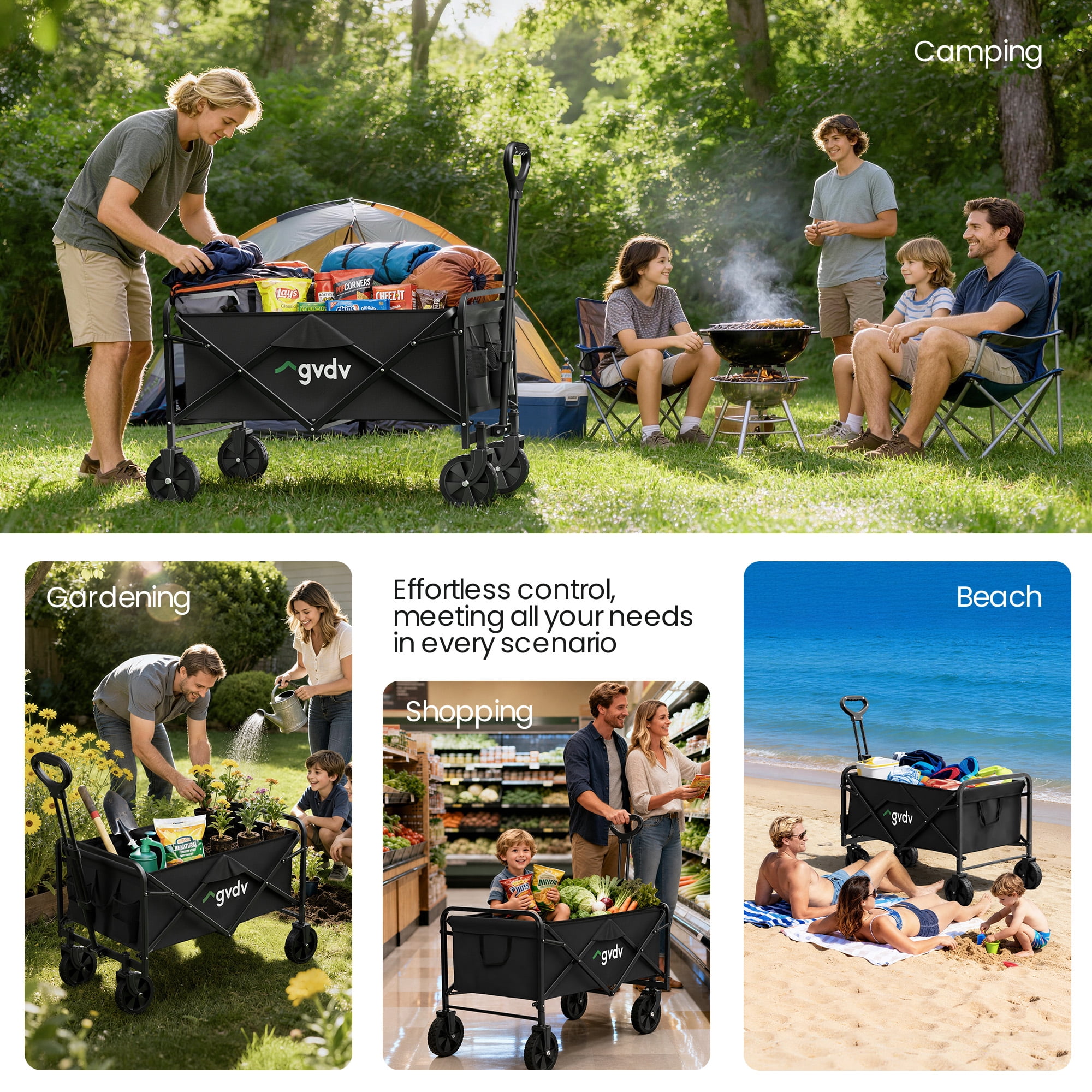 GVDV Folding Wagon Outdoor Use