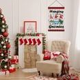 thumbnail image 5 of christmas gnome garden flag hanging with my gnomies flag christmas garden flag gnome garden flag christmas outdoor flag 12x18 double sided burlap merry christmas flag, 5 of 6