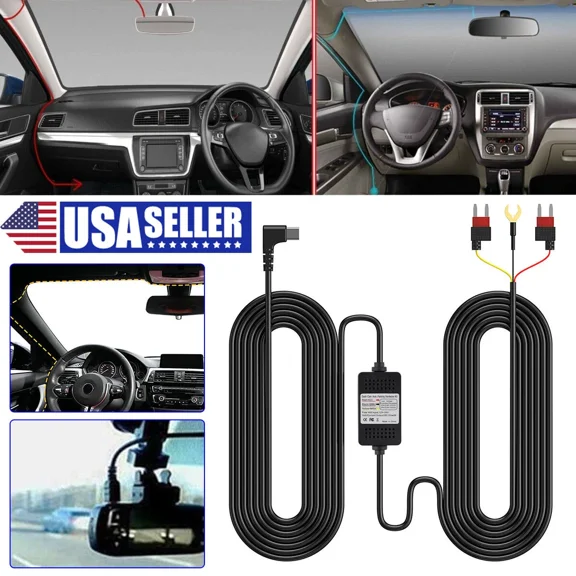Dash Cam Universal Usb Type C Hard Wire Cable Kit Fuse 3.5M For Car Dvr 5V