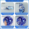 thumbnail image 3 of 4 Pack Cheerleader Pom Poms,Sports Dance Cheer Plastic Pom Poms,Dancers Pull Cheerleading Balls,Hand-Tied Cheerleading Pom Poms,Light and Reliable Cheerleading Pom Poms (Blue & Silver), 3 of 7