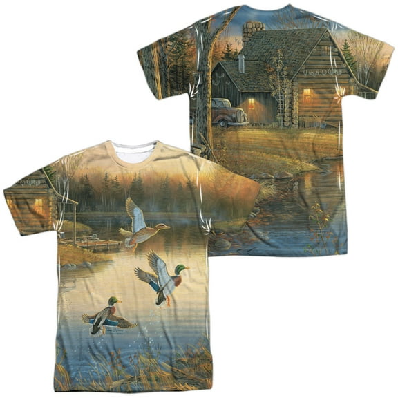 Wild Wings Ducks Over Water Unisex Adult Sublimated Costume T Shirt (Front/Back), 2X-Large Multicolor