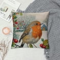 thumbnail image 2 of CMMY Christmas Adorable Robin Bird Pillow Covers Winter Holiday Xmas Red Mistletoe Rustic Red Farmhouse Throw Pillow Case Cushion Case Cover Decor Home Sofa Chair 20x20in, 2 of 5