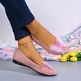 thumbnail image 5 of Women Suede Ballet Flats, Round Toe 3D Mesh Butterfly Pearl Decor Slip On Flat Shoes, Cute Casual Dress Shoes for Wedding, 5 of 8