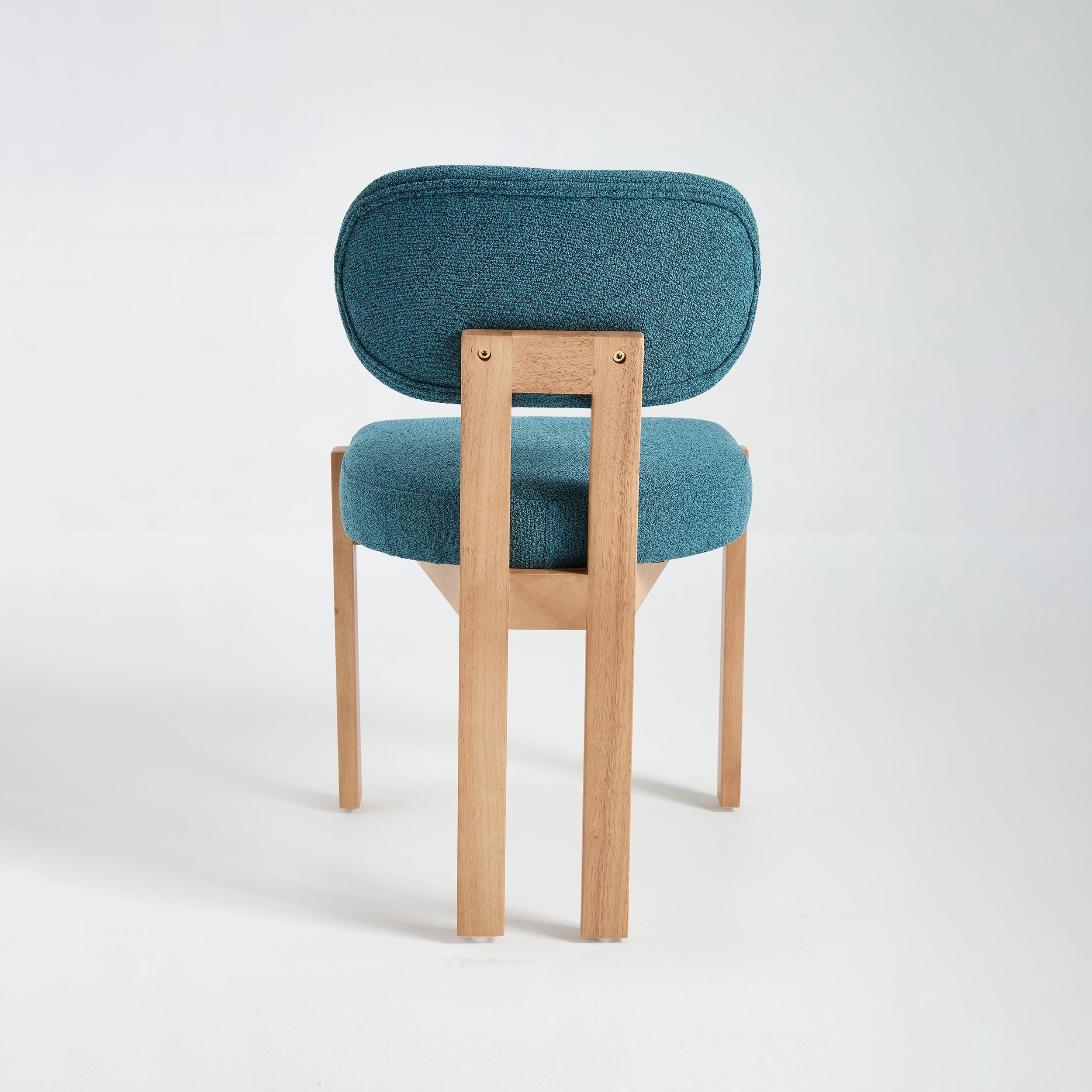 PORKISS Upholstered Dining Chairs Set of 2, Mid-Century Kitchen Chairs with Solid Wood Legs and Cushioned Wingback for Kitchen, Teal