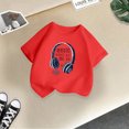 thumbnail image 5 of Chemises pour Filles Mignonnes Mode Imprimée Col Rond Manches Courtes Tee Été Décontracté Ample Hauts pour Filles Rouge 10 Ans-12 Ans, 5 of 5