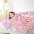thumbnail image 5 of Feelyou Chic Pink Monogrammed M Bedding Comforter Set, Glitter Mermaid Scale Twin Comforter Sets, Dreamy Princess Cartoon Reversible Bedding Set, Breathable Home Decor, 2pcs, 5 of 9