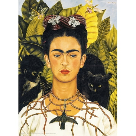 EuroGraphics Frida Kahlo Self-Portrait with Thorn Necklace and Hummingbird Jigsaw Puzzle - 1000pc: Pop Culture Theme, Educational Fine Motor Skills