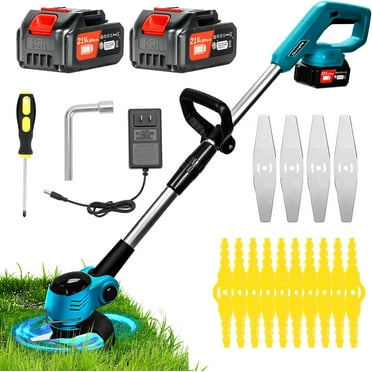 21V 4.0Ah Cordless Weed Wacker (Green): 3-in-1 Grass Trimmer/Edger, 2 Blades, Lightweight for Lawn