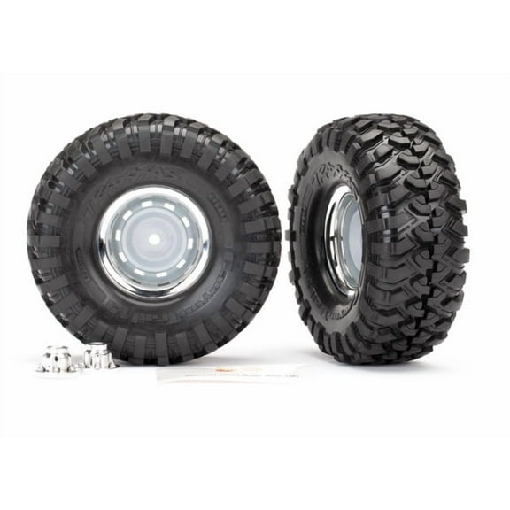 Traxxas 8166 Tires & Wheels, Glued: 1.9' Chrome Wheels/Canyon Trail 1.9 Tires