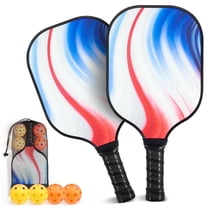 GASKY Pickleball Paddles Set of 2 Fiberglass Surface Pickle Ball Rackets 4 Pickle Balls Lightweight Portable for Women Men Beginners