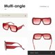 thumbnail image 4 of Gafas de Sol Kimorn K1571 Marco Retro Cuadrado Rojo con Lentes Rojos, 4 of 7