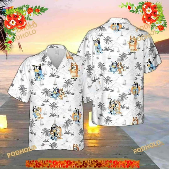 Blueydad Hawaiian Shirt, Bluey And Bingo Shirt, Vacation Shirt, Blueydad Characters