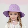 thumbnail image 2 of Krdevn Toddler Kids' Wide Brim Bucket Hat UPF 50+ Solid Color Sun Hat for Beach & Summer Outdoor, 2 of 5