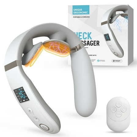 Neck Massager for Pain Relief Deep Tissue,Electric Portable Lymphatic Drainage Massager with Heat,Portable Neck Massager Gift for Women Men