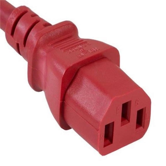 Sanoxy SNX-CBLR-PW130-7206 6 ft. 18 AWG Universal Power Cord - IEC320 C13 to NEMA 5-15P, Red