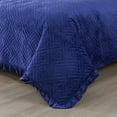 thumbnail image 7 of JML Velvet Quilt Set Queen Size 3 Pieces, Soft Velvet Diamond Pattern Bedspread Coverlet Quilted Bedding Set, with 2 Pillow Shams,Navy, 7 of 7