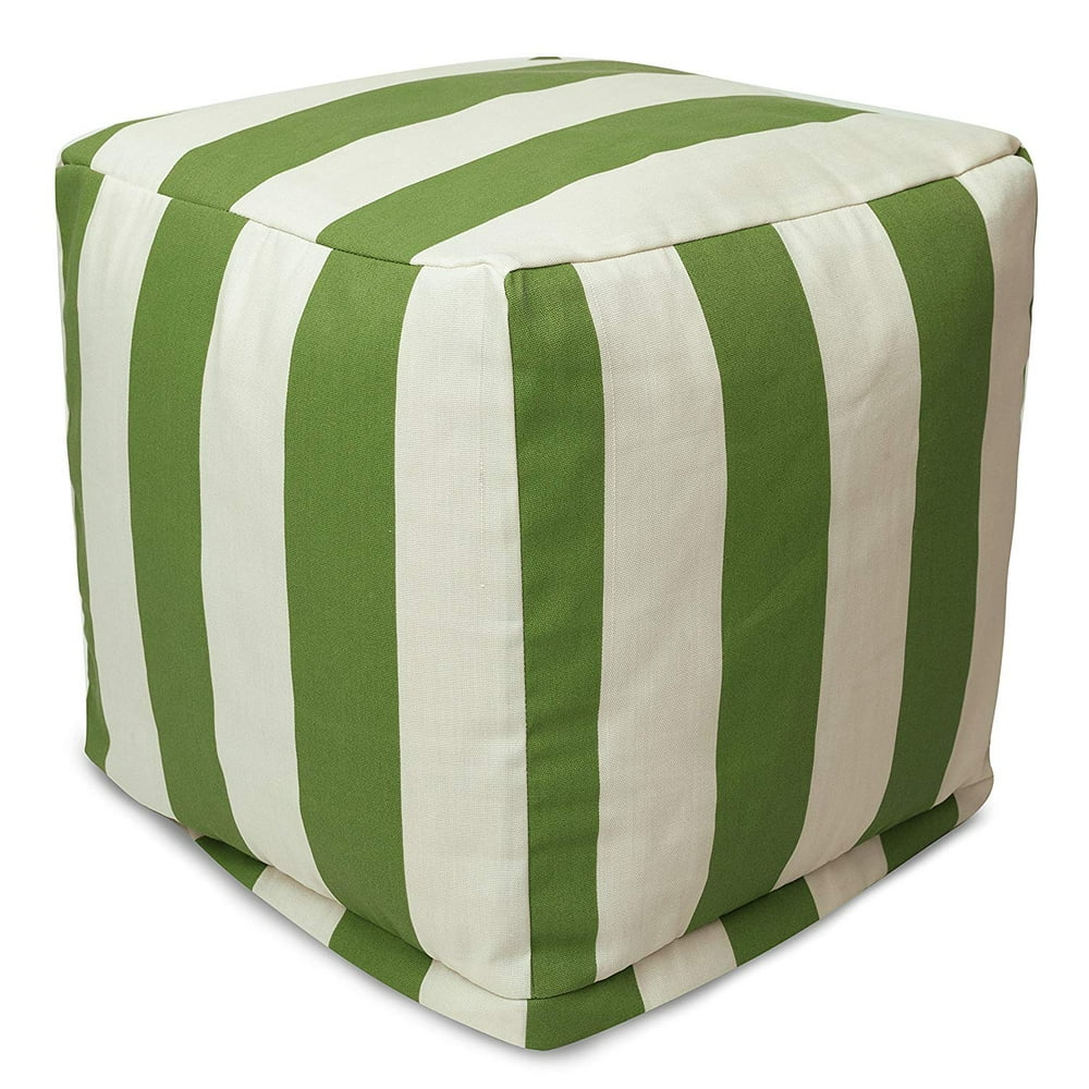 Majestic Home Goods Vertical Stripe Indoor/Outdoor Ottoman Pouf Cube