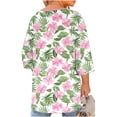 thumbnail image 6 of Babysbule Crewneck with Front Cutout 3/4 Sleeve, Position Print, Blouse & Top (Women's Plus Size), 6 of 6