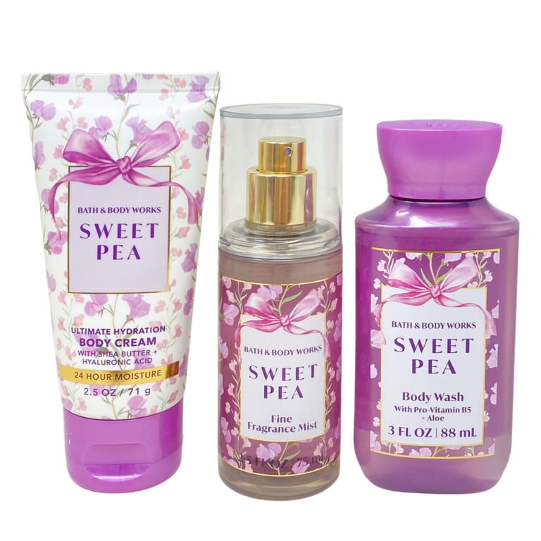 Bath &Body Works SWEET PEA ボディクリーム 4本セット Bath & Body Works Sweet Pea The Holly Jolly Trolley Mini Gift Set