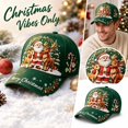 thumbnail image 2 of Green Ajustable Christmas Baseball Hat for Adults, Colorful Xmas Embroidered Novelty Cozy Twill Cotton Cap, Funny Christmas Gifts, 2 of 6