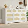 thumbnail image 6 of Danolapsi Rattan 10 Drawer Dresser for Bedroom, 59'' Wide Modern Farmhouse Chest of Drawers with Anti-Tipping Device,Closet Dresser Storage Organizer for Living Room,Entryway, Hallway,ship in 2 boxes, 6 of 8