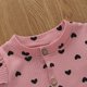 thumbnail image 2 of Gibobby Mono Ajustado de Verano con volantes y corazones de día, mono con estampado de San Valentín para niñas pequeñas y bebés, mono con diademas y mono para niñas(Rosa， 6-9 Meses), 2 of 5