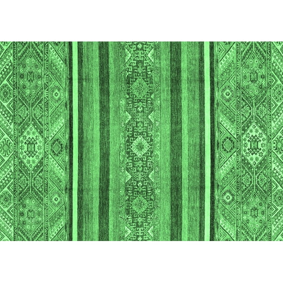 Ahgly Company Indoor Rectangle Oriental Emerald Green Modern Area Rugs, 8' x 10'