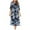 Navy, variant on Utoimkio 3/4 Sleeve Nightgowns for Women Plus Size Front Zipper Sleepshirt Floral Print Scoop Neck Nightshirts Casual Loungewear with Pockets