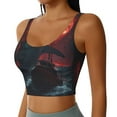 thumbnail image 2 of Balery Red Moon Shark Sailboat Pattern Racerback Sports Bras for Women - Padded Seamless High Impact Support for Yoga Gym Workout Fitness-X-Large, 2 of 8