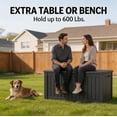 thumbnail image 3 of KAMEROUT 150 Gallon Resin Deck Box, Package Delivery Box with Lockable Lid, Waterproof Outdoor Storage Box For Garden Tools, Patio Cushions, Black, 3 of 7