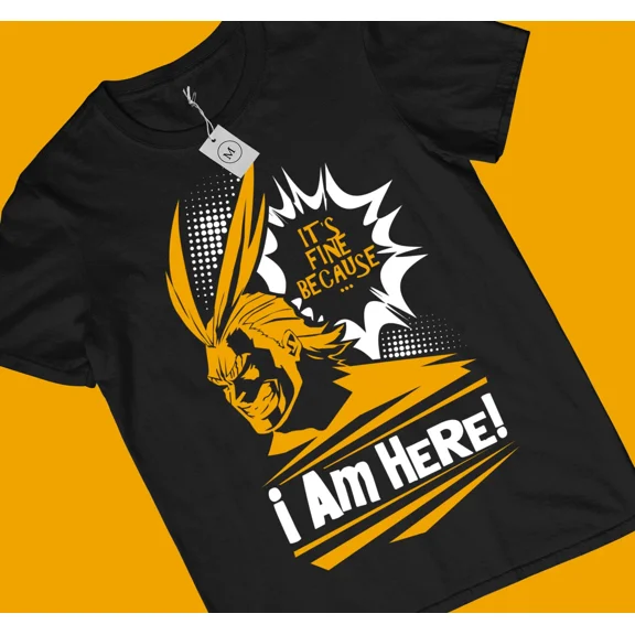 All Might I Am Here Boku No Hero Unisex Shirt for Anime and Manga Lovers