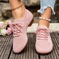 thumbnail image 2 of Rokment Womens Jazz Latin Dance Shoes Lace up Sneakers Modern Ballroom Teaching Practice Performance Dancing Sneakers Pink Size 6.5, 2 of 5