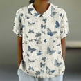 thumbnail image 1 of RKSTN Blouse Chemisiers pour Femmes Chemisiers pour Femmes Dames Mode Décontractée Court Manches Courtes Imprimé Chemise Ample Hauts Boho pour Femmes, 1 of 5