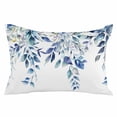 thumbnail image 2 of Blue Teal Eucalyptus Leaves Throw Pillow Cover, Pillowcase Protectors with Zipper, Breathable Decorative Lumbar Pillow Case Cover, Watercolor Weeping Botanical Pillow Shams for Couch Sofa 12x20Inch, 2 of 8