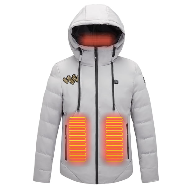 Chaquetas y abrigos casuales de manga larga con capucha, con USB, temperatura constante, calefactables, resistentes al viento, talla grande, para hombre y mujer, invierno, 4 unidades