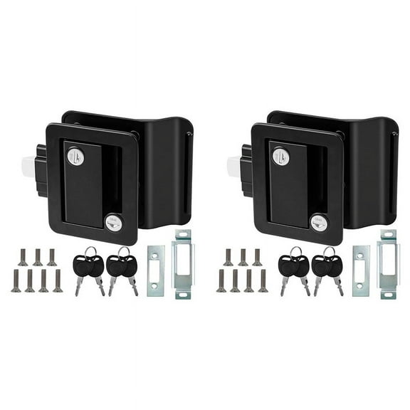 2X RV Travel Trailer Entry Door Lock, Door Latch with Paddle Deadbolt, Handle for Cargo Hauler Horse Trailer Truck