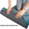 thumbnail image 3 of Blue Marble Gold Wave Pattern Hot Yoga Mat Towel Non Slip for Hot Yoga - Quick-Drying Yoga Mat Cover with 4 Corner Pockets with Travel Bag - Hot Yoga Towel Non Slip 74"x26", 3 of 6