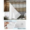 thumbnail image 3 of No Hook Cloth Fabric Shower Curtain with Snap in Liner, Brown Wood Grain Waterproof Shower Curtains Set with See Through Top Window, Vintage Grey Stripe Gradient Grain Bath Curtains Shower 72"x96", 3 of 6