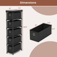 thumbnail image 5 of Demi Bonn Narrow 5-Drawer Slim Storage Tower, MDF & Fabric Drawers with Metal Frame, Anti-Tipping Organizer, Black, 5 of 7