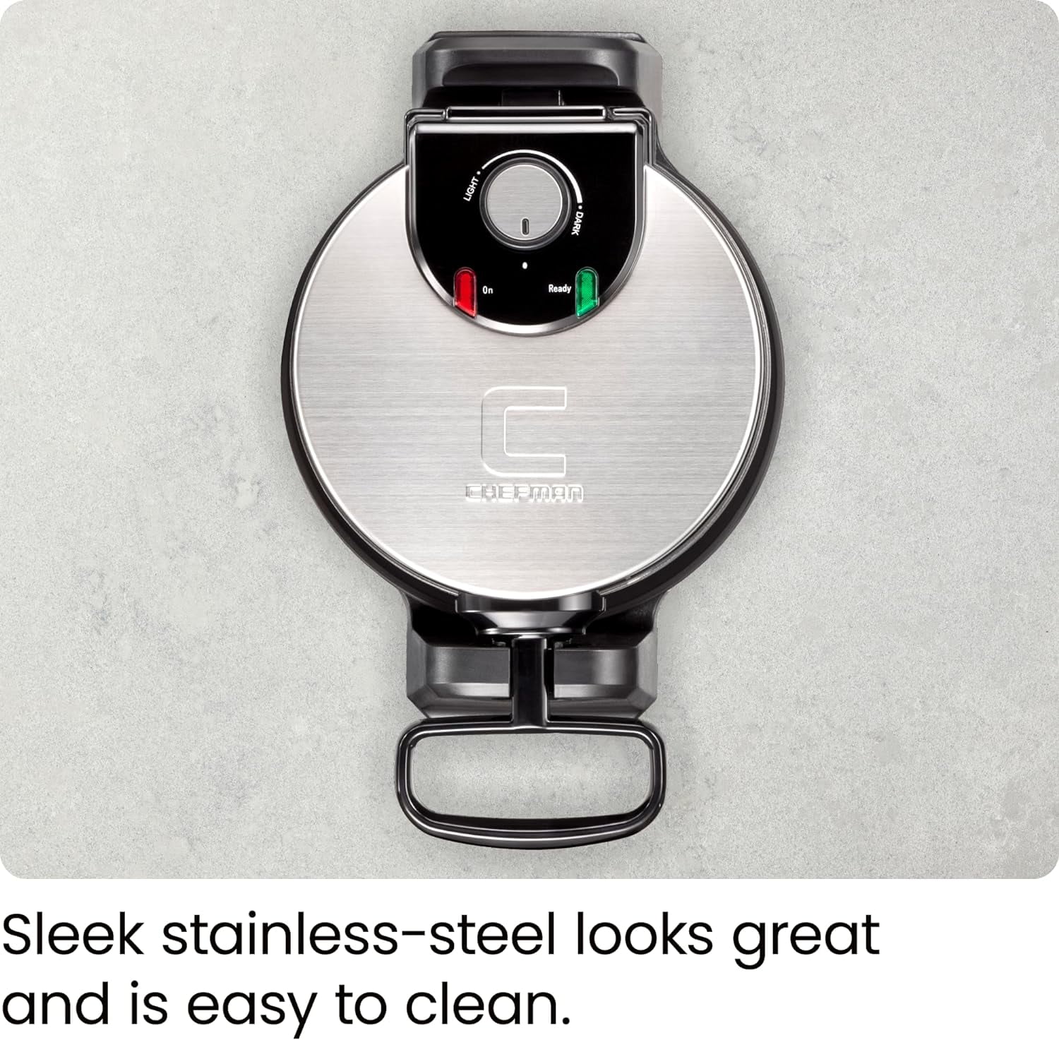 Chefman Flip Belgian Waffle Maker w/ Non Stick Plates, Adjustable Timer - Stainless Steel