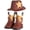 Brown, variant on Cowboy Cake Decorations Cowboy Hat Boot Cake Toppers Western Cowboy Cake Birthday Topper for Western Theme Baby Party Supplies