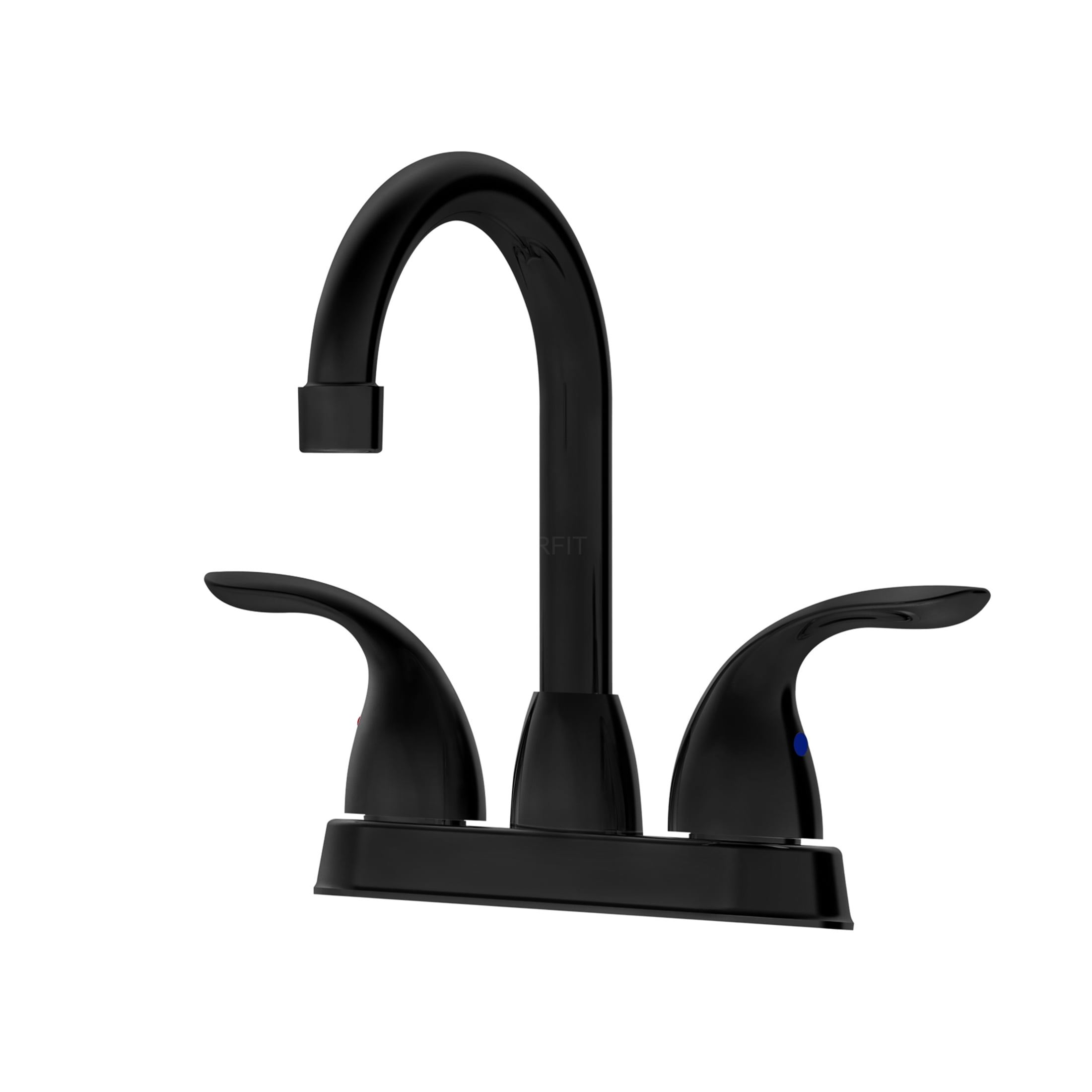 JERFIT 2 or 3 Hole Bathroom Sink Faucet Matt Black, 12.06" Centerset Vanity Faucet with 360° Swivel Spout, CUPC Certified Low Flow Waterfall Bath Faucet